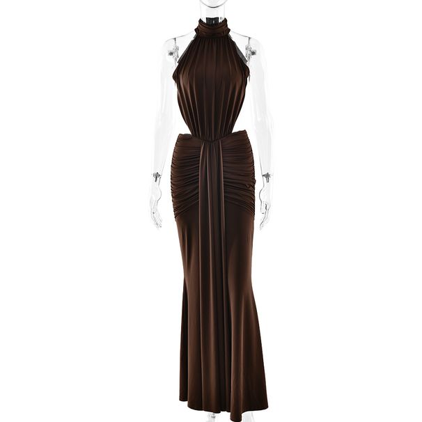 Spring Style Elegant Backless Fishtail Evening Dress Sexy Slim European American Export Banquet Women's Fashion_ecoleips.com