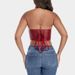 New Style Shapewear Top, Solid Color Fishbone Corset, Fashionable Women's Clothing, Sexy PU Leather Neck Hook &_ecoleips.com