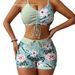 Aria Basics 2026 New European And American Style Women's Two-Piece Boxer Swimsuit, Cross-Border Printed High-Waisted_ecoleips.com