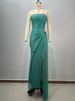 Women's Clothing Hot Selling Tube Top Mesh Diamond Piece Pleated Open Hairpin Sexy Green Evening Dress_ecoleips.com