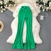 Women's Clothing Ins Wear Casual Pants Female Niche High Waist Slim Fit Flared Trousers Sexy Body Showing Yoga Pants_ecoleips.com