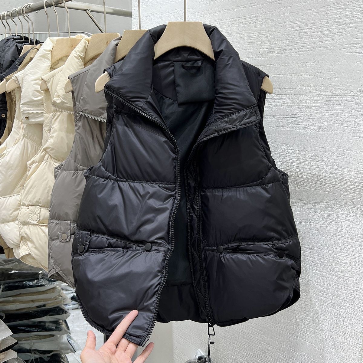Women's Clothing Autumn Hot Style Stand Collar Down Cotton Vest Small Size Versatile Fashion Cotton Vest Waistcoat Jacket Trendy_ecoleips.com