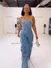 Women's Clothing New Tube Top Multi Pocket Workwear Jeans Jumpsuit Suit Multi Button_ecoleips.com