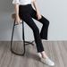 Korean-style High-waisted Cropped Flared Jeans For Women, Stretchy Slimming With Frayed Edges And Tassel Details_ecoleips.com