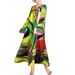2025 Cross-Border Foreign Trade Middle Eastern Women's Fashion Printed V-Neck Colorful Loose Long Dress_ecoleips.com
