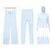 Women's Clothing Women's Y Shaped Vest Hooded Jacket Cropped Straight Leg Pants Four Piece Set Slim Fit Outerwear Stretch Clothing Sportswear_ecoleips.com