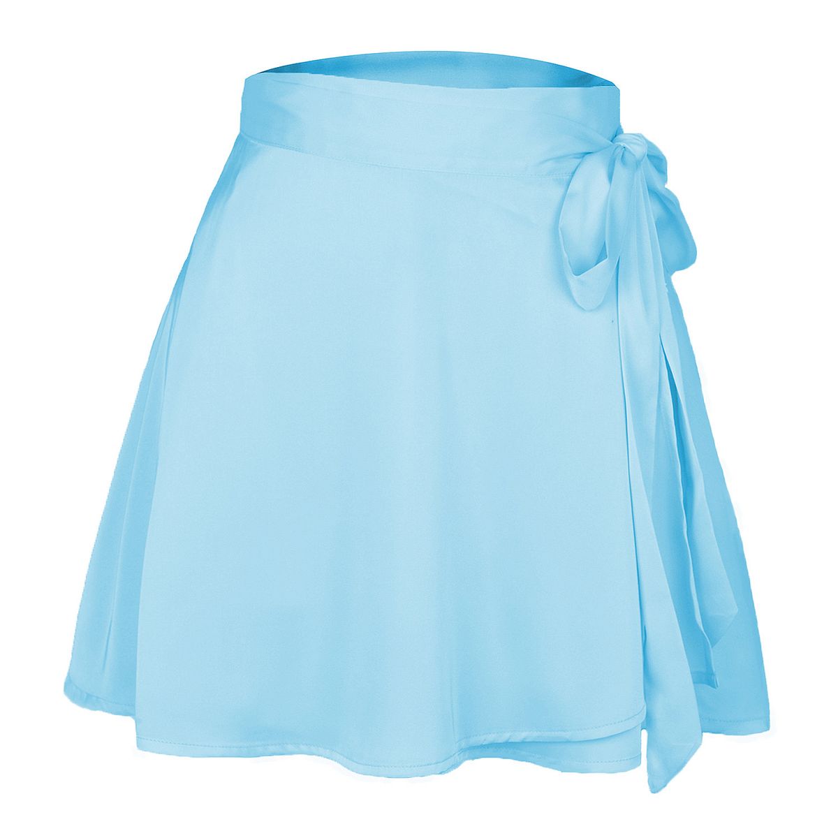Solid Color Skirt High Waisted Fashionable One Piece Strappy Skirt Chiffon Satin Wrap Skirt_ecoleips.com