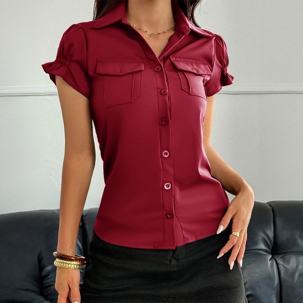 Diyun European And American Y2K Hot Girl Button Short Sleeve T-Shirt Cardigan Women's Shirt 2025 Autumn/Winter_ecoleips.com