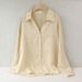 Women's Lightweight Pure Linen Shirt Long Sleeved Sophisticated Simple Solid Color Lapel Cardigan Loose Fitting Sun Protection Top_ecoleips.com