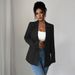 Women's Clothing Elegant Women's Blazer Jacket - Long Sleeve Solid Color Formal Coat For Office & Business (Black, Beige, Khaki, Green) - S/M/L/XL_ecoleips.com