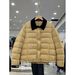 girl 2025 Winter Casual Cotton Jacket For Women, Niche Simple Fashion Turn-Down Collar Color-Block Design Warm Coat_ecoleips.com