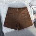 Maillard High Waisted Slimming Shorts for Women Coffee Color Suede A-Line Casual Bodycon Hot Pants Autumn Style_ecoleips.com