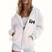 Women's Oversized Hooded Zip-Up Sweatshirt With Front Pockets & Graphic Print – Comfortable Long Sleeve Pullover For Casual Wear_ecoleips.com