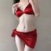Retro Sexy Burgundy Satin Bikini Underwire Style For Women Perfect For Hot Springs And Vacations_ecoleips.com