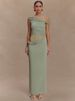 Mozision One Shoulder Slinky Sexy Maxi Dress Women Summer Fashion Backless Sleeveless Split Club Party Long Dress Elegant_ecoleips.com