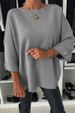 Oubaiman Women's Autumn Knit Top – Round Neck Mid-Sleeve Cotton Blend Relaxed Shirt (Breathable, Wrinkle-Resistant, S-XXXL)_ecoleips.com