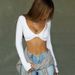 Sexy European And American Style Low-Neck Long Sleeve Two-Way Wear Short Top Pure Color Autumn 2024 New Arrival For Women_ecoleips.com
