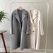 Women's Double-Sided Cashmere Coat, Mid-Length Korean Style Wool Overcoat, Loose Fit Double Breasted Winter Coat For Women_ecoleips.com