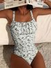 Aria Basics Women's High-waisted Swimsuit, New European American Style, Printed, Fresh And Simple, One-piece Foreign Trade Swimwear,_ecoleips.com