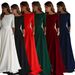 New 2025 Simple White Long Sleeved Bridal Dress round Neck Multi-Color Travel Photography Wedding Dress for Women_ecoleips.com