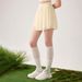 K New Indoor Tennis Skirt Women's High Waist Solid Color Fake Two Piece Sports Skirt Anti Light Skirt With Cake Edge_ecoleips.com