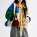 Women's Clothing Retro Color Matching Colorful Plaid Silhouette Loose Lamb Wool Short Jacket_ecoleips.com