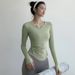 Women's Quick Drying Yoga Shirt Skin Friendly Breathable Long Sleeved Sports T Shirt Slim Fit Running Training Fitness Top_ecoleips.com