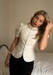 Women's Fashion Silk Jacket Casual Bubble Short-Sleeved Outerwear Best Selling_ecoleips.com
