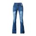 Women's Clothing Tight Elastic Tassel Flared Pants Trousers Solid Color Jeans_ecoleips.com