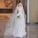 Vintage Lace Wedding Dress – Off-Shoulder A-Line Bridal Gown With Small Train, Boho Forest Bridal Dress For Outdoor Ceremony, Guest Welcome Dress_ecoleips.com