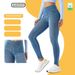 Women’s Clothing New Cat Whisker High Waist Yoga Jeans For Women, Slimming Tight Pocket Straight Outer Wear Fitness Pants_ecoleips.com