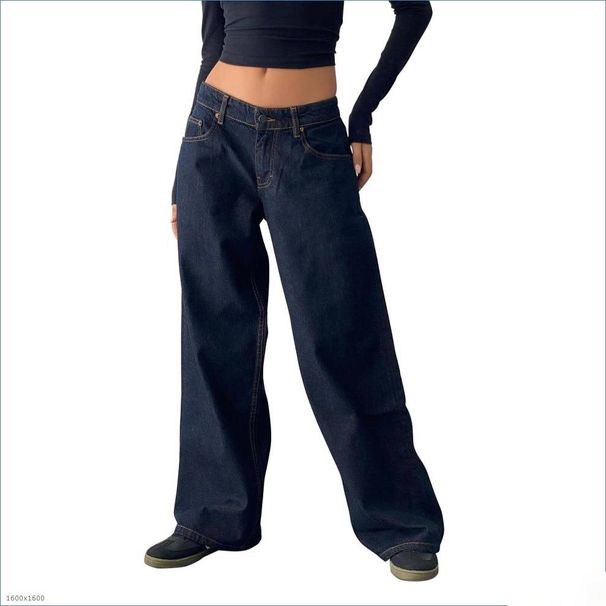 Women's Straight Leg Stretch Denim Jeans - High Waist Comfort Fit, Classic Washed Colors, All-Day Wear For Work & Casual_ecoleips.com