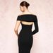 Elegant Asymmetric Off-Shoulder Bodycon Dress - Slim Fit Long Sleeve Sexy Mini Dress For Women, Stretchy Ribbed Fabric, Clubwear & Casual_ecoleips.com