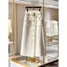 Women's Clothing Women's White High-Waisted A-Line Knit Midi Skirt Sophisticated Trendy Uniquely Beautiful Perfect For Winter_ecoleips.com