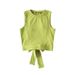 Women's Clothing Sexy Big Backless Short Vest T Shirt Female Summer Round Neck Back Bow Tie Hollow Short_ecoleips.com