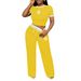 Women's Clothing Casual Fashion 3D Print Short Sleeve Trouser Set Elastic Waistband Drawstring 6 Colors_ecoleips.com