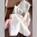 Women's Clothing Cream Yellow Bear Embroidered Straight Jeans For Women New Design Cute High Waist Slim Casual Long Pants_ecoleips.com