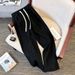 Women's Corduroy Pants High Waist Wide Leg Casual Trousers For Spring Autumn Winter - Pure Black Soft Stretch Comfortable Daily Wear_ecoleips.com