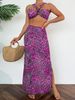 New Three Piece Women's Swimsuit Set Leopard Print Hollow Out Long Skirt Bikini Swimwear_ecoleips.com
