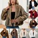 Women's Faux Fur Coat Elegant Shawl Collar Long Sleeve Jacket – Soft & Warm Winter Outerwear For Office & Casual_ecoleips.com