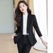 Women's Tailored Suit Set Slim Fit Blazer And Pants Business Classic Colors Poly Viscose Blend S-4XL_ecoleips.com