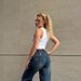 European And American Foreign Trade Spring-summer Dark Blue Wide-leg Jeans For Women, New High-waisted Slimming Loose_ecoleips.com