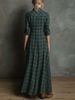 New Double-Sided Print Casual Long-Sleeve Flared Plaid Dress_ecoleips.com