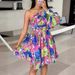 clothing, Foreign Trade Women's Apparel, European And American Cross-border Bohemian Print One-shoulder_ecoleips.com
