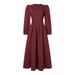 Women's Clothing Middle East Leisure Loose Solid Color Belt Zipper Muslim Long Dress Long Skirt_ecoleips.com