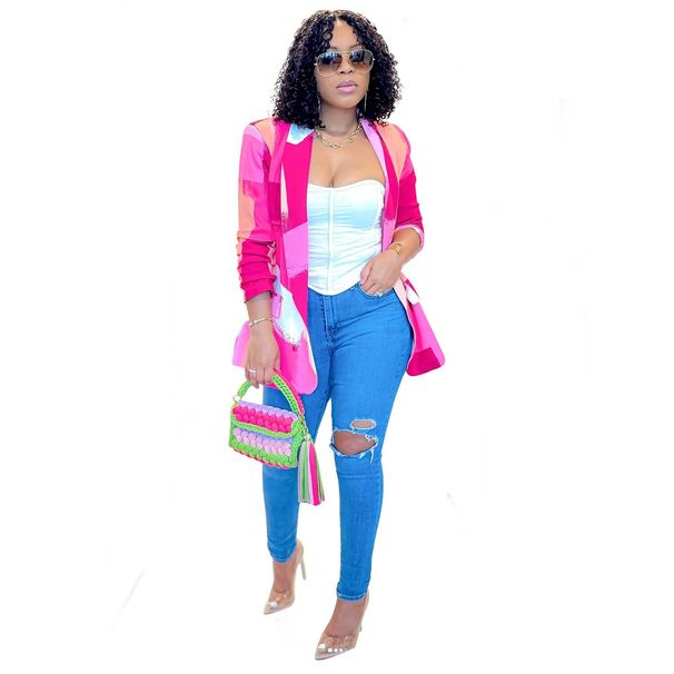 Women's Clothing Long-sleeved Printed Small Suit Small Jacket_ecoleips.com