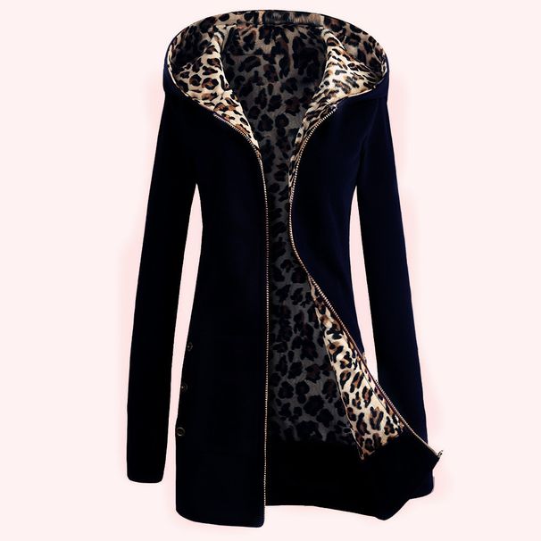 Fleece-Lined Leopard Print Hoodie – Oversized Winter Pullover With Scarf Collar, Thickened Cotton-Like Fabric In 6 Vibrant Colors (S-3XL)_ecoleips.com