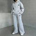 Women's Premium Fleece Tracksuit - Oversized Hoodie & Wide-Leg Sweatpants With Subtle Print Accents_ecoleips.com