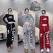 Women's Summer Sportswear Set Hip Hop Dance Outfit Casual Fashion Jazz Dance Two Piece Trendy Clothing With Short & Long Sleeved Tops And Pants_ecoleips.com