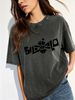 etro Fade Washed Women Cotton Tee, Baggy Minimal Plain Short Sleeve Top, Lightweight Versatile Casual Apparel For Spring Summer Everyday Look_ecoleips.com